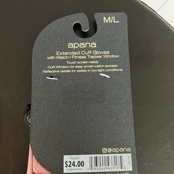 Apana Extended Cuff gloves with Watch/Fitness Tracker Window - Picture 4 of 5